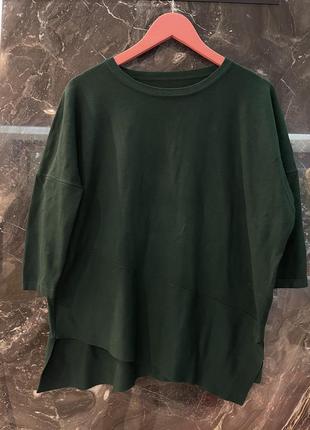 Стильный зелёный свитер , вискоза
