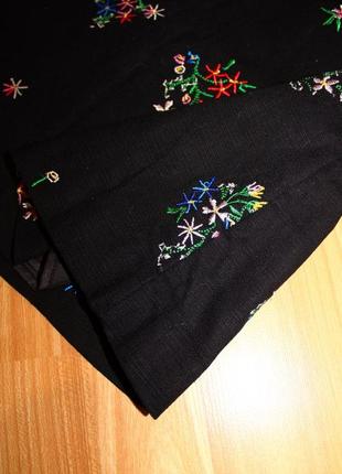 Спідниця чорна коттон з оригінальною машинною вишивкою квітів, 6, eu 325 фото