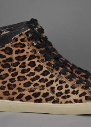 Crime london leopard hi кросівки кеди жіночі високі шкіряні. італія. оригінал. 40 р./26 см.