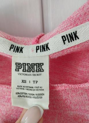 Victoria's secret рожеве худі з капюшоном і відкритою спиною pink 44, 46  розмір світшот з капюшоном туніка5 фото