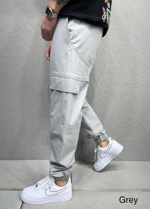 Мужские серые спортивные штаны брюки на манжете джогеры сірі джогери