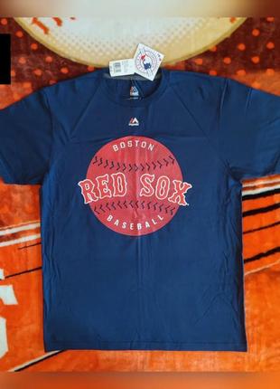 💯⚾ оригінал. футболка majestic triple peak x mlb boston red sox.