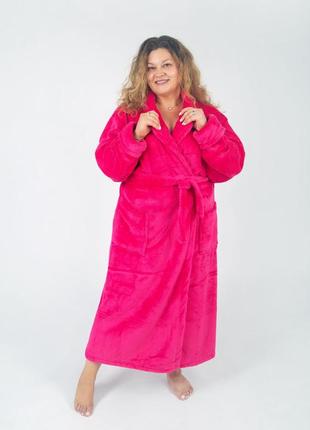 Женский халат с капюшоном большой размер1 фото