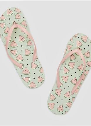 В'єтнамки sinsay з принтом "кавун" 37 р.