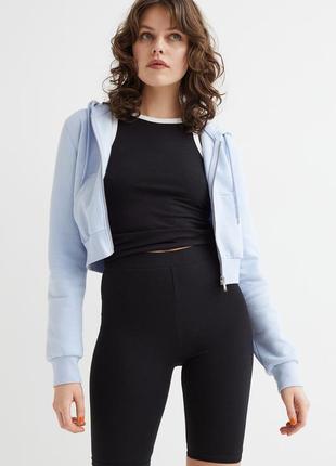 Велосипедні шорти з джерсі велосипедні шорти з джерсі h&m з бавовняного трикотажу чорні базові