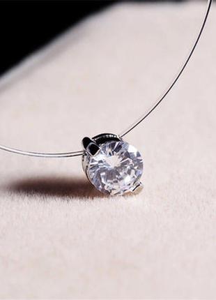 Колье невидимка, бусинка на леске