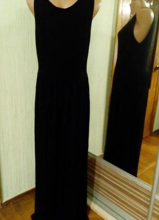 Платье в пол, трикотажное,  черного цвета.  бред george   размер uk 12, евро 40, укр.46-4810 фото