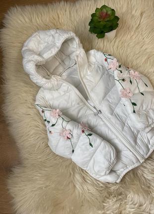 Куртка дитяча біла з квіточками 4