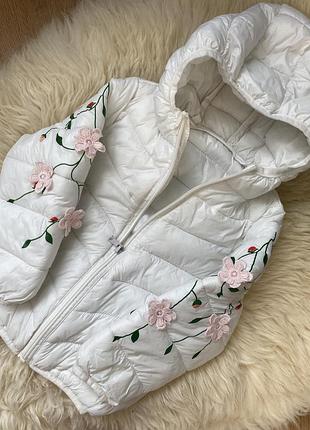 Куртка дитяча біла з квіточками 2