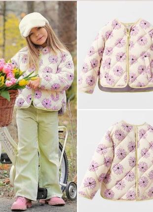 Куртка дитяча для дівчинки фірми zara / куртка в принт квітів демісезона/куртка zara.