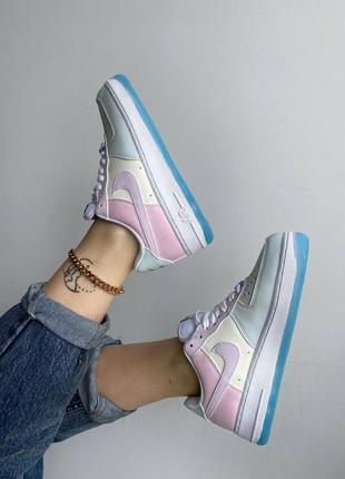 Нереальные женские кроссовки nike air force 1 multicolour цветные меняют цвет на солнце3 фото