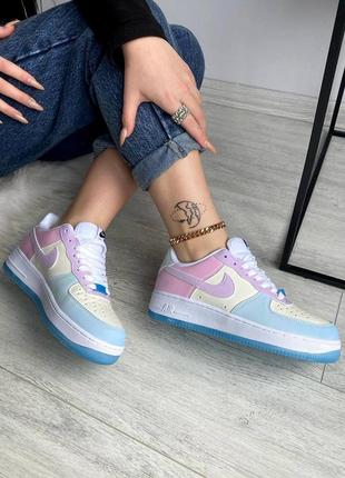 Нереальные женские кроссовки nike air force 1 multicolour цветные меняют цвет на солнце1 фото