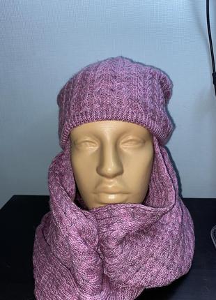 Набір жіночій зимовий шапка + шарф снут