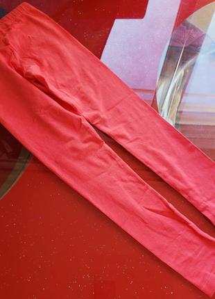 Дівчинці 8-9л 128-134см червоні класичні дитячі легінси лосини бавовна повної довжини2 фото