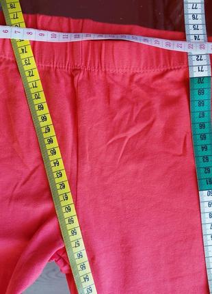 Дівчинці 8-9л 128-134см червоні класичні дитячі легінси лосини бавовна повної довжини5 фото