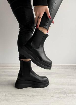 Жіночі ботінки  bottega veneta black (на флисе) женские ботинки ботега венета