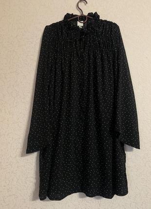 Шифонова сукня в горошок вільного крою6 фото