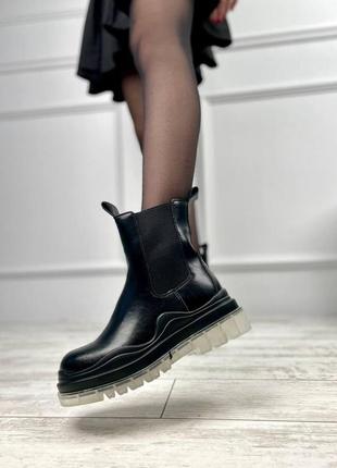 Жіночі ботінки  bottega veneta black (no brand) 6 женские ботинки ботега венета5 фото