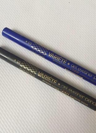 Eveline variete gel eyeliner pencil waterproof pure black, blue #розвантажую1 фото