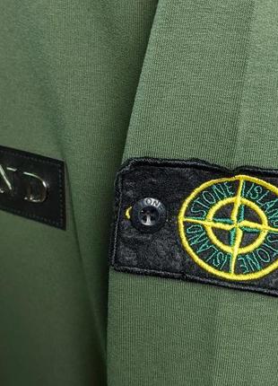 Свитшот мужской с принтом stone island хаки черный турция світшот кофта чоловічий стон исланд хакі9 фото