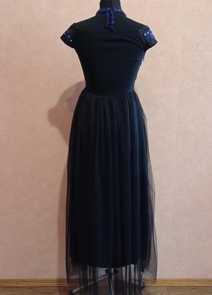 Вечернее длинное платье с фатиновой юбкой (англия).3 фото