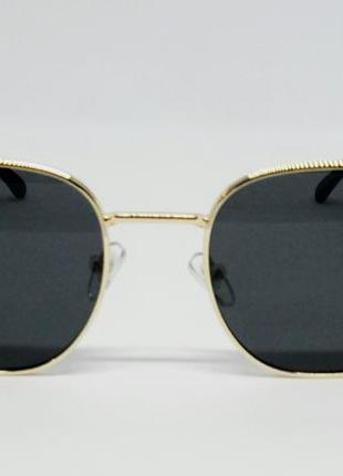 Carrera стильные брендовые мужские солнцезащитные очки черные в золотом металле2 фото