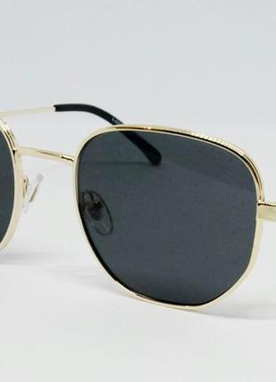 Carrera стильные брендовые мужские солнцезащитные очки черные в золотом металле