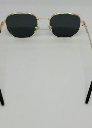Carrera стильные брендовые мужские солнцезащитные очки черные в золотом металле4 фото