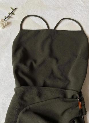 Сукня по фігурі хакі asos відкрита спинка3 фото