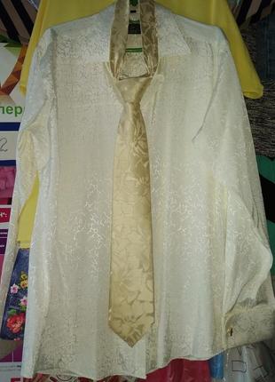 Чоловіча сорочка шампань. розвантажуюсь! третій товар до 51 грн в подарок!