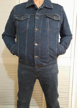 Чоловічий джинсовий піджак xl franco benussi.2 фото