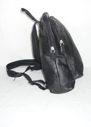Міський практичний чорний шкіряний рюкзак городской кожаный рюкзак2 фото