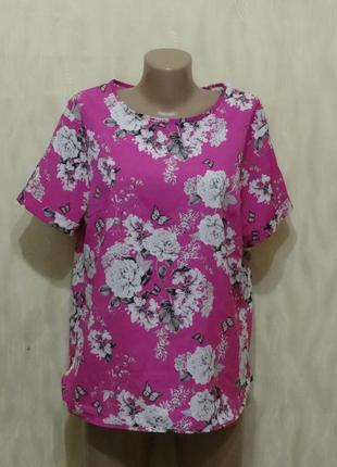 Красива легка блуза кольору фуксії dorothy perkins, р. 16 і 12