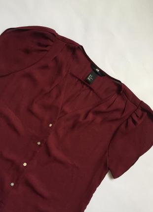 Блуза бордова на ґудзиках h&amp;m