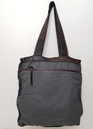 Брутальна брендова сумка шоппер liebeskind шкіра + нейлон3 фото