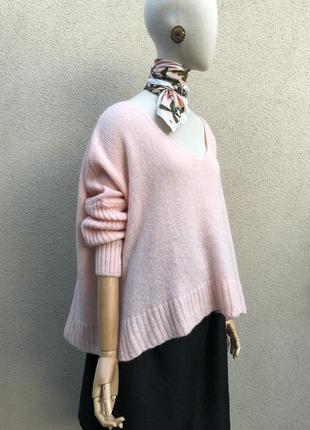 Шерсть,мохер,розовый свитер с золотой надписью по спине,пуловер,джемпер,aroma,италия4 фото