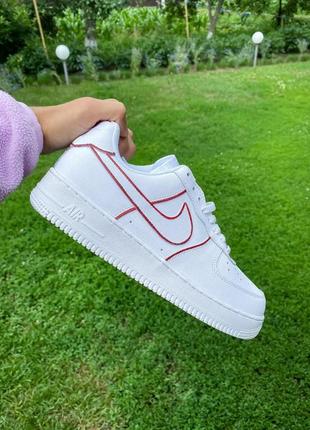 Чоловічі кросівки nike air force 1 low white bordo