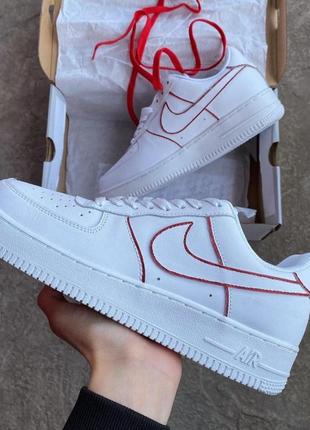 Чоловічі кросівки nike air force 1 low white bordo9 фото