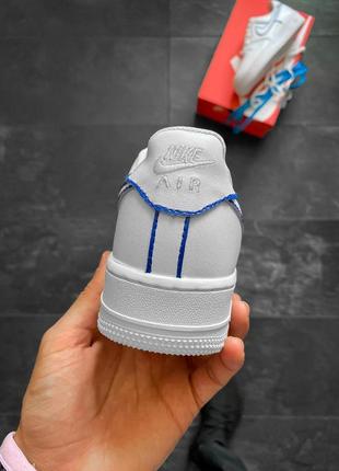 Чоловічі кросівки nike air force 1 low white blue6 фото