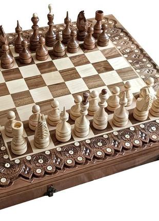 Шахи, шахмати різьблені, ручної роботи (50/50см.)2 фото
