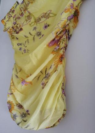 Блузка ,  кофтинка  жовтого  кольору з квітками2 фото
