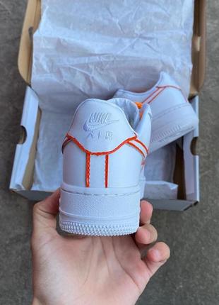 Чоловічі кросівки nike air force 1 low white orange reflective2 фото