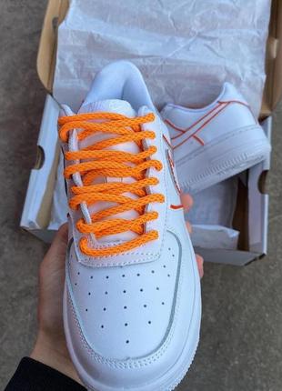 Чоловічі кросівки nike air force 1 low white orange reflective3 фото