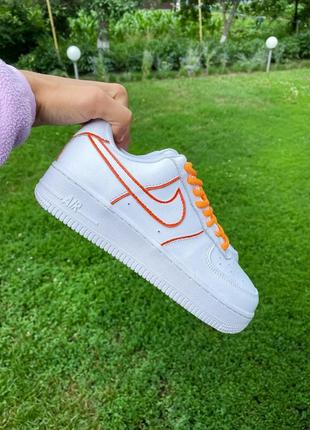 Чоловічі кросівки nike air force 1 low white orange reflective