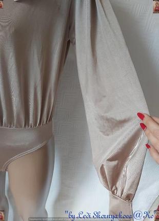 Фирменное lipsy мега красивое нарядное боди ткань с переливами в цвете беж, размер с-м6 фото
