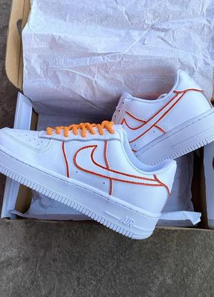 Жіночі кросівки nike air force 1 low white orange reflective