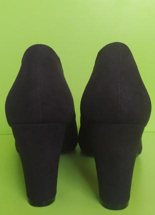 Чёрные туфли на устойчивом каблуке wide fit, 4/376 фото