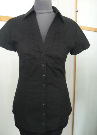 Блуза женская черная с коротким рукавом.1 фото