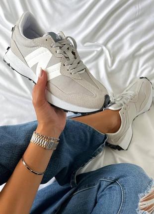 New balance 327 ivory
grey топові жіночі кросівки беланс легкі на весну літо осінь сірі женские серые легкие кроссовки