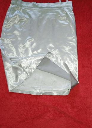 Юбка карандаш. серая юбка. серебристая юбка. betty barclay. атласная юбка. юбка до колен.